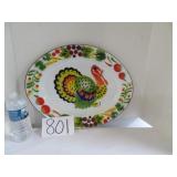 Vtg Enamelware Turkey Platter
