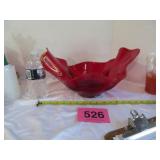Beautiful Large Viking Glass Amberina Red And