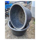 Two Tuff Plastic Tubs with Holes in Bottom