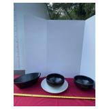 New Black Home Bowls and White Tray