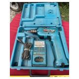 Makita Cordless Drill, Case, Battery and Charger.