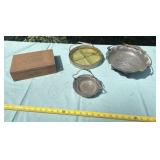 Wooden Cigar Box with Pens and Candy Trays