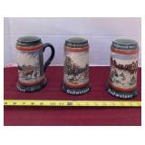 1991 & 92 Budweiser Beer Steins