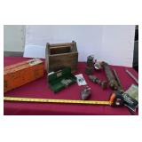 Metal Boxes, Wood Carry Tool Box, Grease Gun,
