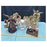 Christmas Angels with Box of Roserieï¿½s