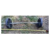 Two 20 Pound Weights and Weight Bar