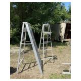 Two Aluminum fold up Ladders