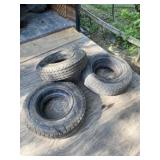 Three Maxxis 8-14.5 MH Tires and Rims . One Flat