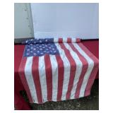American Flag on Porch Pole