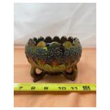 Fenton Carnival Glass Rose Bowl