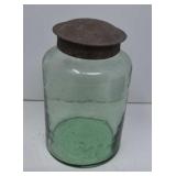Hand Blown Bubble Glass Apothecary Jar with Lid