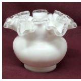 Fenton 4" Double Crimped Vase Silver Crest