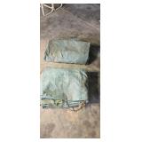 Two Canvas Tarps one has Small Hole in it the