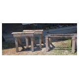 Two Sets of Wood Sawhorses
