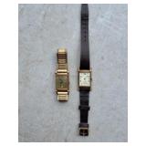 Two Bulova Men's 1930s Wrist Watches Gold Filled