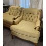 Two French Provincial Style Armchairs Yellow