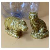 Wade England porcelain "Whimsies" tiger & hippo