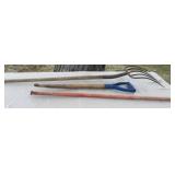 Pitch Fork, Shovel Handle and Broom Handle