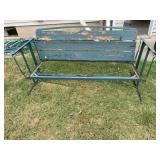 Metal With Wood Back Glider Seat Needs Seat