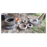 Old Tires on Rims