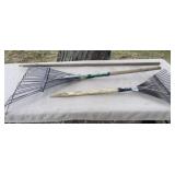 Two Rakes With Broken Handles