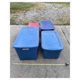 Four Totes With Lids