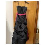 Mori Lee Black With Pink Ribbon Size 9/10 Formal