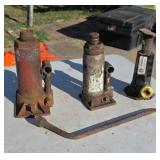 Hydraulic Bottle Jacks Work and One Crank Jack