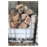 Chemical Tote Full of Hedge Firewood