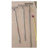 Three Garden Rakes