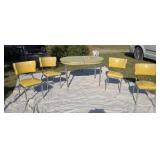 1950s Yellow and Chrome Dinette Set with Chairs
