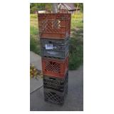 Four Plastic Milk Crates