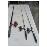 Three Folding Fishing Rods