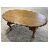 Solid Oak Coffee Table With Cabriole Legs
