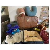 Suitcase, Reusable Carry Bags and Neck Pillows