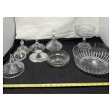 Glass Lids, Bowl and Candy Pedestal Dish