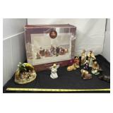 9 Piece Porcelain With Ceramic Nativity Set