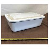 Vintage White Enamelware Storage Box/Lid