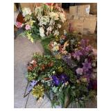 Two Baskets, Glass Vase and All Silk Flowers