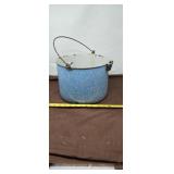 Blue-and-white Speckled Enamelware Pail