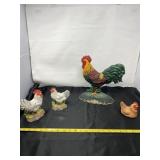 Lefton Chicken Figurines, Resin Chicken