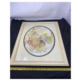 Barbara Weldon Blue Birds Framed Print Measures