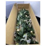 Prelit Bay Leaf & Ball Garland
