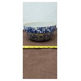 Blue and White Spongeware Bowl