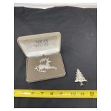 The Nolan Miller Reindeer Pin With Christmas Tree