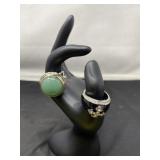 Cross And Green Toned Ring