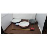 Enamelware blows, strainers, cup