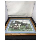 Milk Maids In The Field Framed Picture Measures