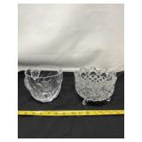 Glass Tulip Bowl and Cut Crystal Butterfly Bowl