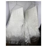 Two Long White Lace Curtains